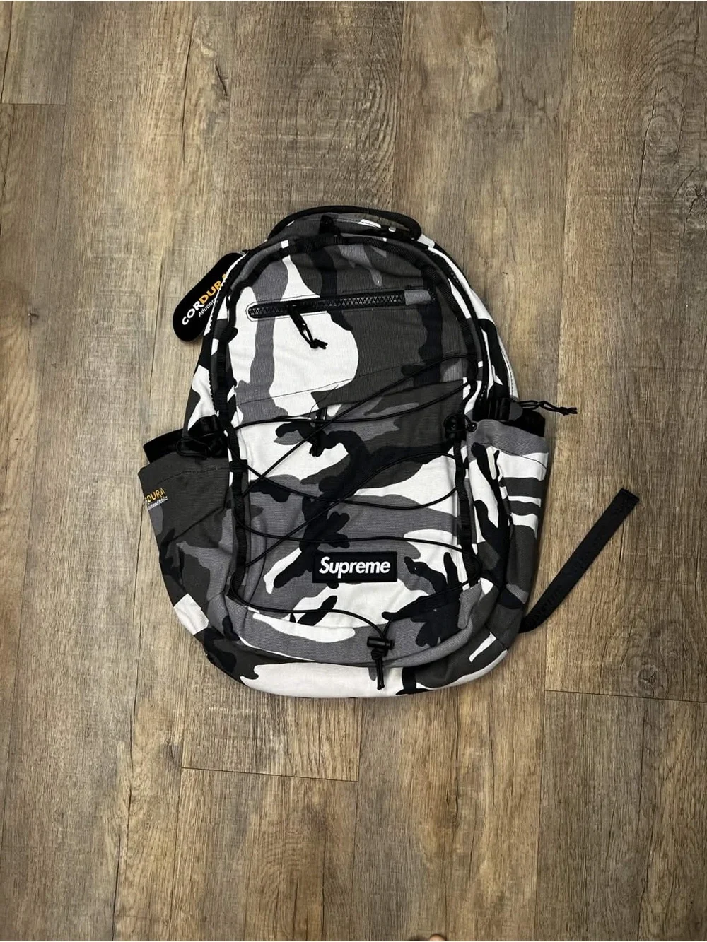 Supreme SS25 Backpack Black White Snow Camo Excellent Condition.
